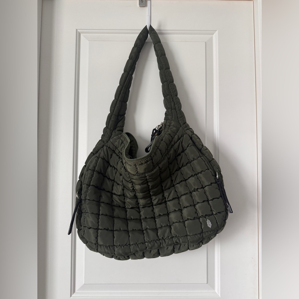 Free People Green Quilted Carryall